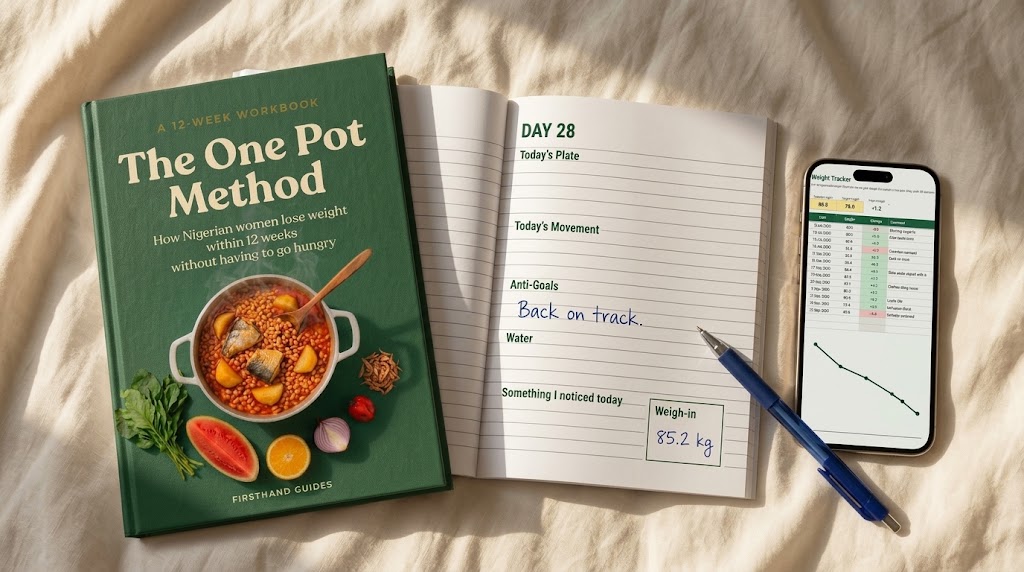 The One Pot Method workbook and the 12-week weight tracker