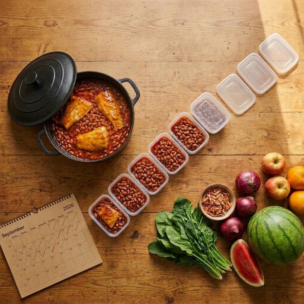 Meals prepped in containers for the week